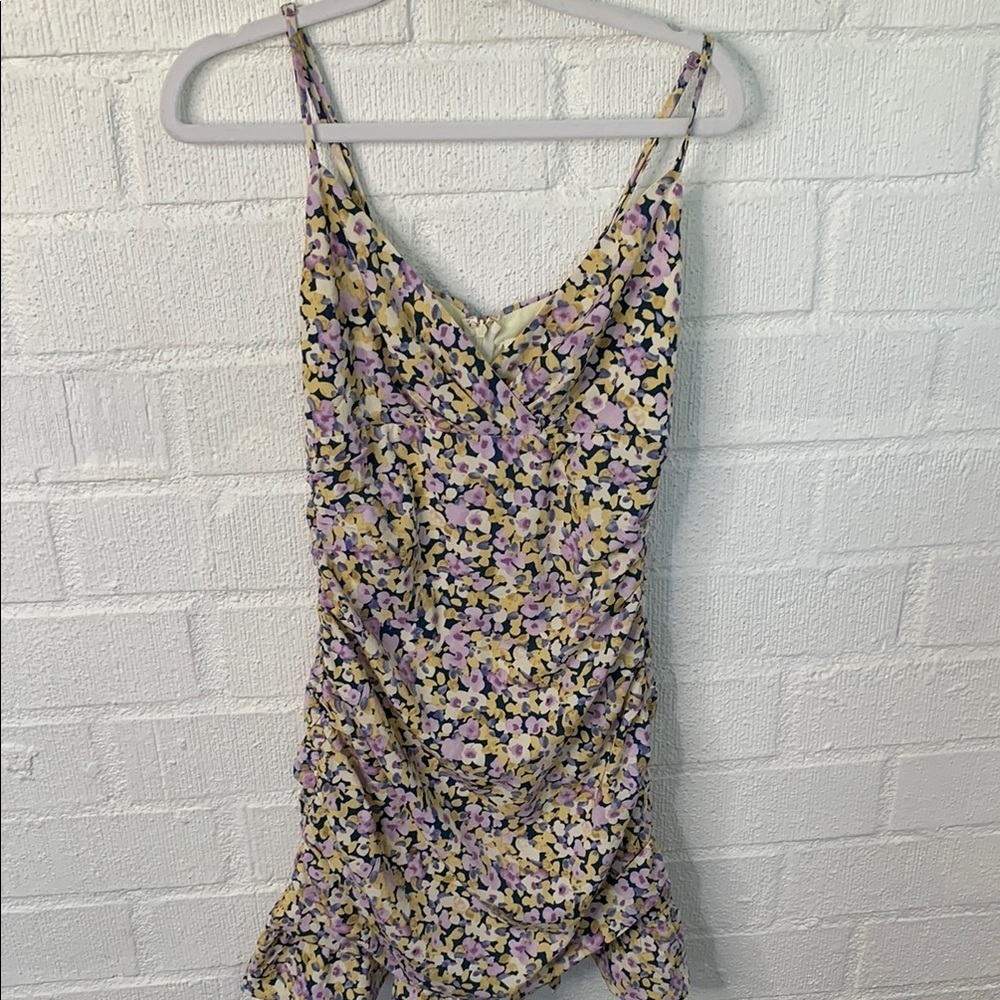Storia Floral Multicolored Mini Ruffle Dress size Small